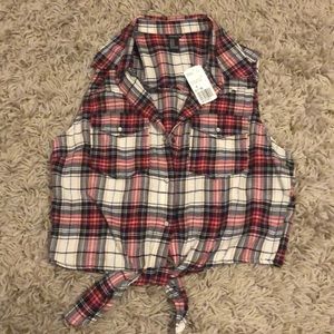 Forever 21 Plaid Crop-top Size M
